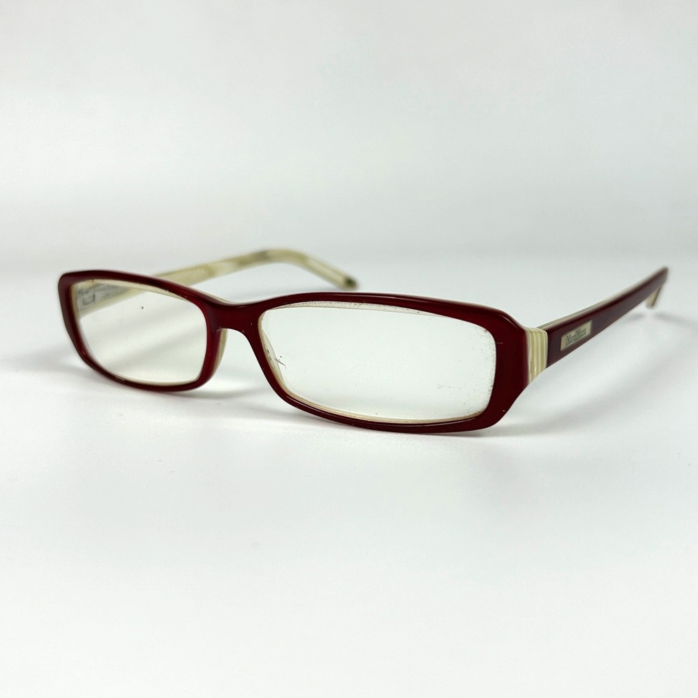 Max Mara MM 979/U Womens Eyeglasses Frame Burgundy Ivory Full Rim 52-15-145mm